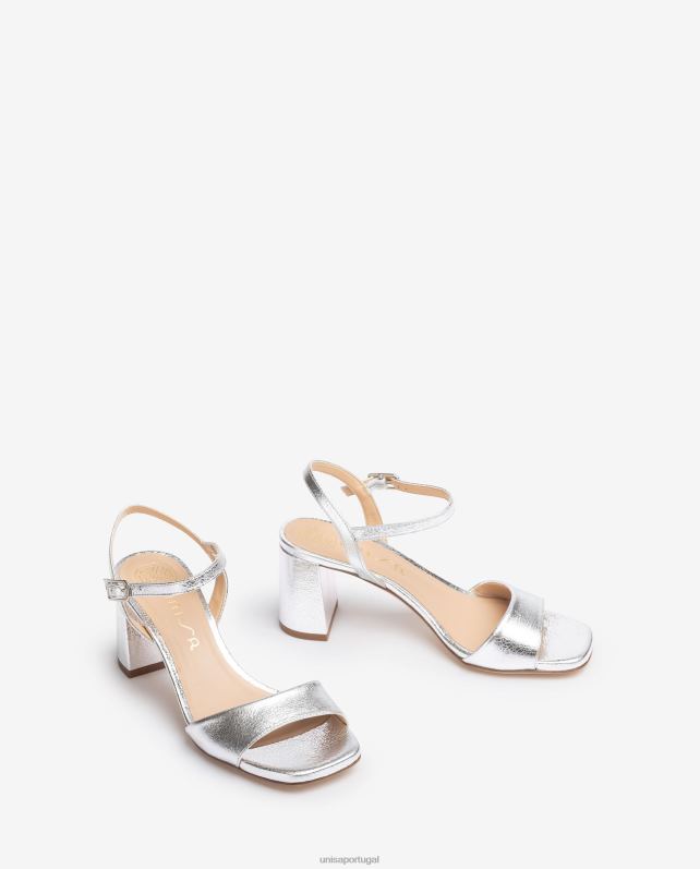 Unisa sandália sola quadrada mulheres 6V2Z6199 prata