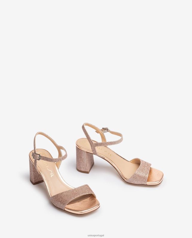 Unisa sandália sola quadrada mulheres 6V2Z6204 rosa