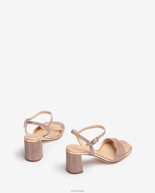 Unisa sandália sola quadrada mulheres 6V2Z6204 rosa