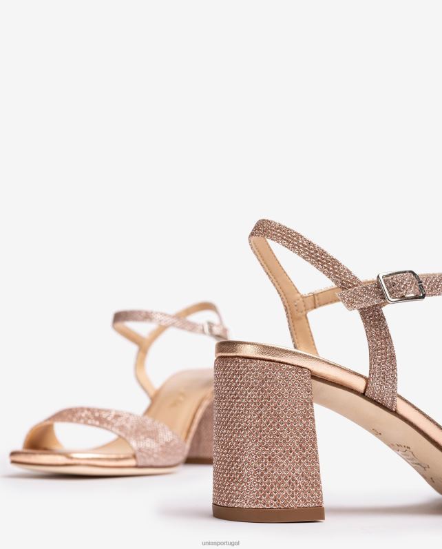 Unisa sandália sola quadrada mulheres 6V2Z6204 rosa