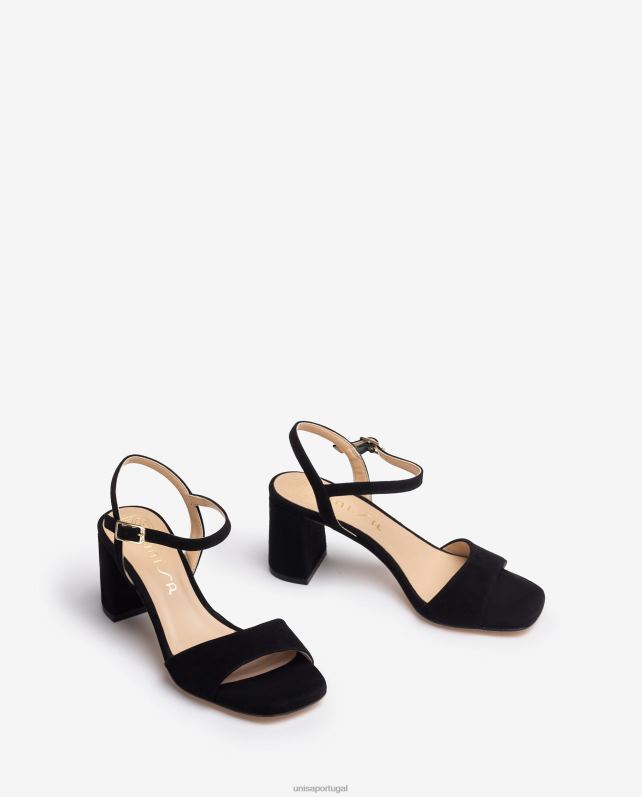 Unisa sandália sola quadrada mulheres 6V2Z6205 preto