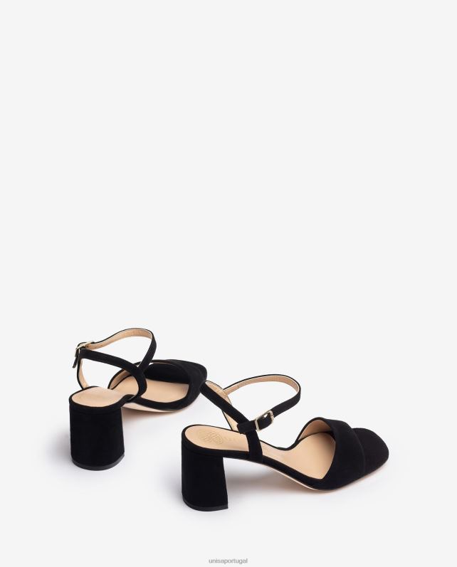 Unisa sandália sola quadrada mulheres 6V2Z6205 preto