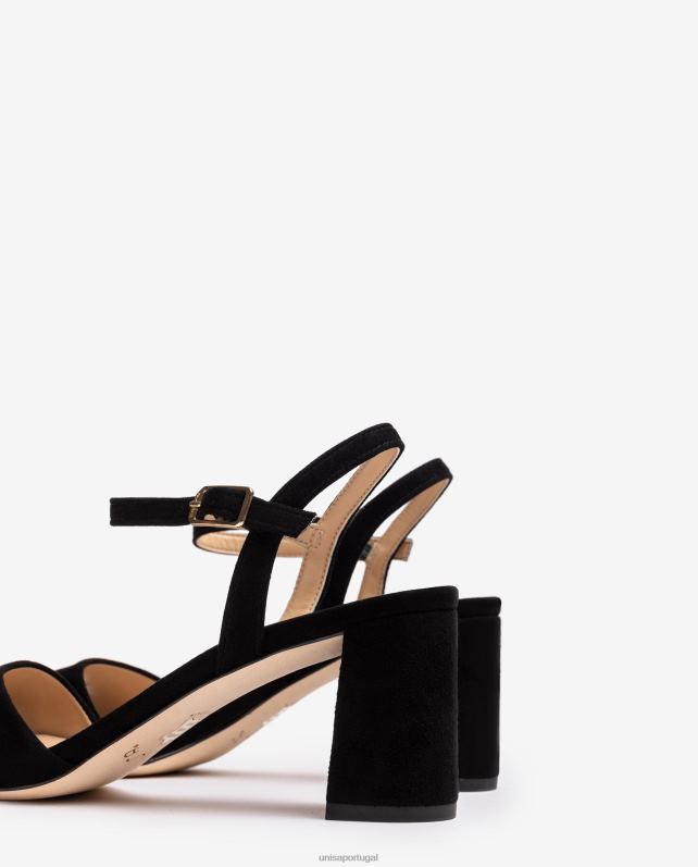 Unisa sandália sola quadrada mulheres 6V2Z6205 preto