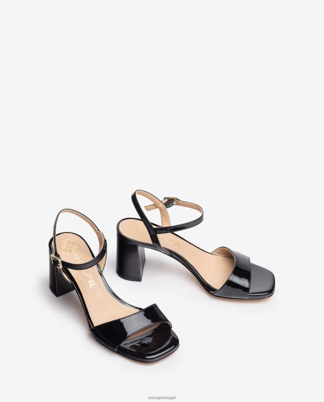 Unisa sandália sola quadrada mulheres 6V2Z6208 preto