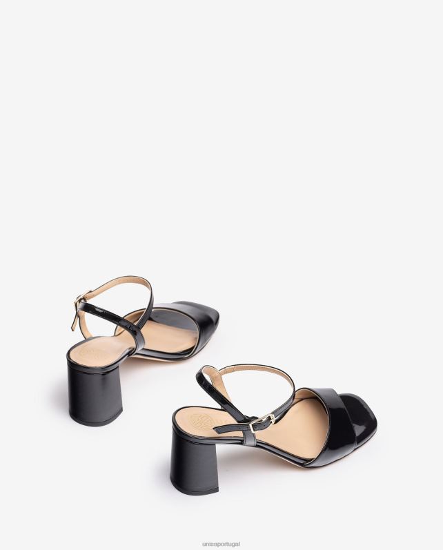 Unisa sandália sola quadrada mulheres 6V2Z6208 preto