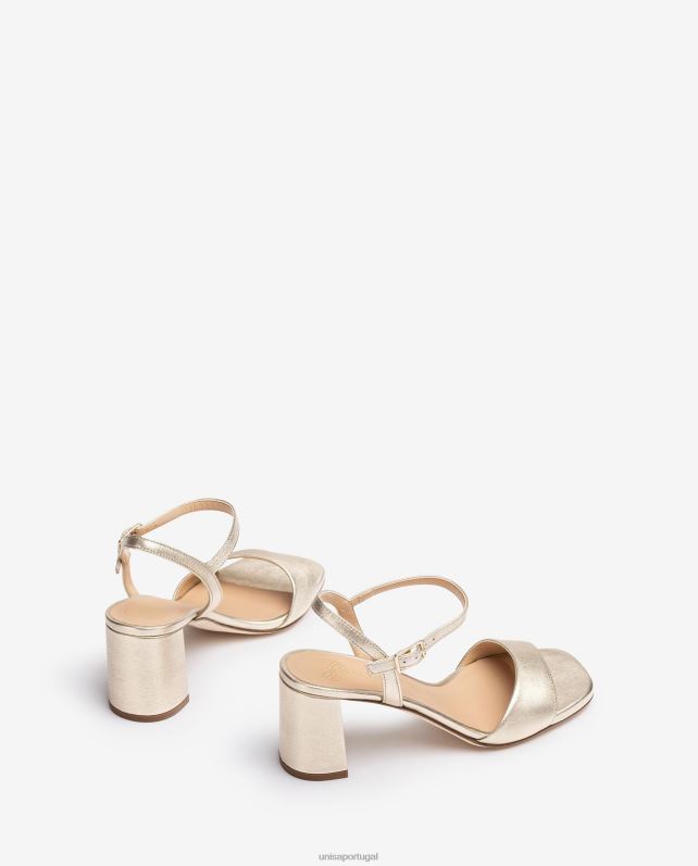Unisa sandália sola quadrada mulheres 6V2Z633 ouro