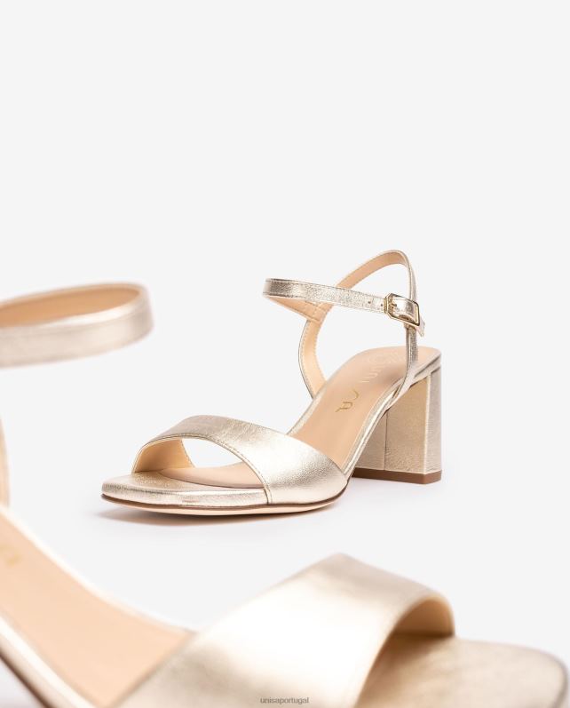 Unisa sandália sola quadrada mulheres 6V2Z633 ouro