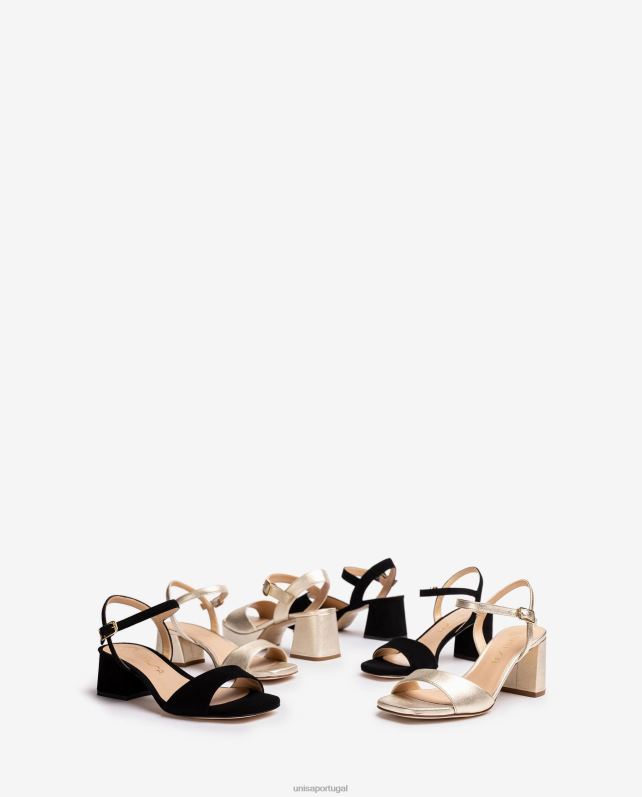 Unisa sandália sola quadrada mulheres 6V2Z633 ouro