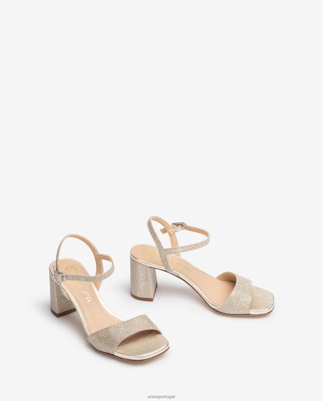 Unisa sandália sola quadrada mulheres 6V2Z634 ouro