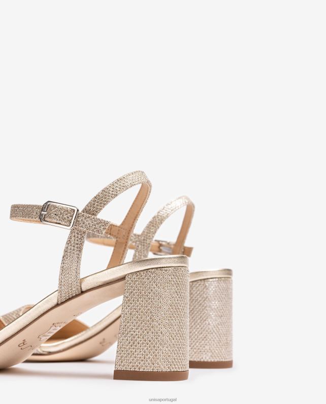 Unisa sandália sola quadrada mulheres 6V2Z634 ouro