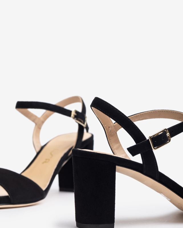 Unisa sandália sola quadrada mulheres 6V2Z6416 preto