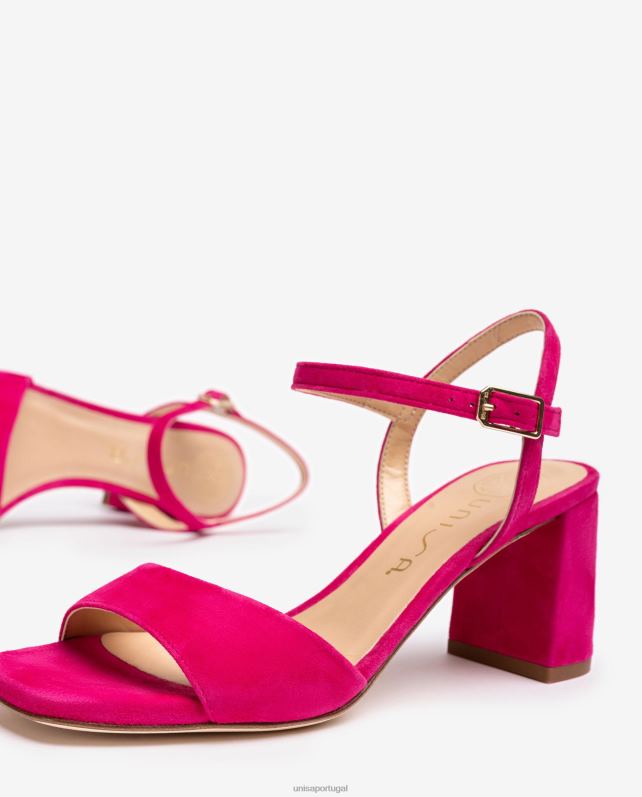 Unisa sandália sola quadrada mulheres 6V2Z684 rosa