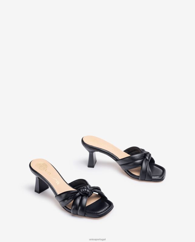 Unisa sandália tira amarrada mulheres 6V2Z6307 preto