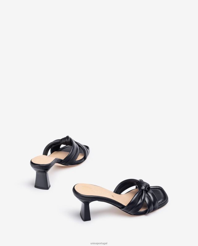 Unisa sandália tira amarrada mulheres 6V2Z6307 preto