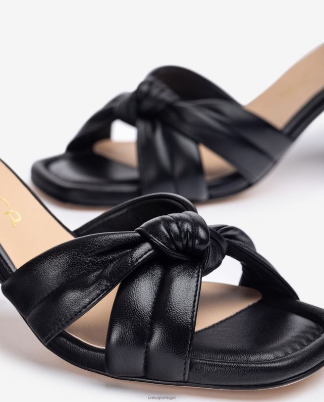 Unisa sandália tira amarrada mulheres 6V2Z6307 preto