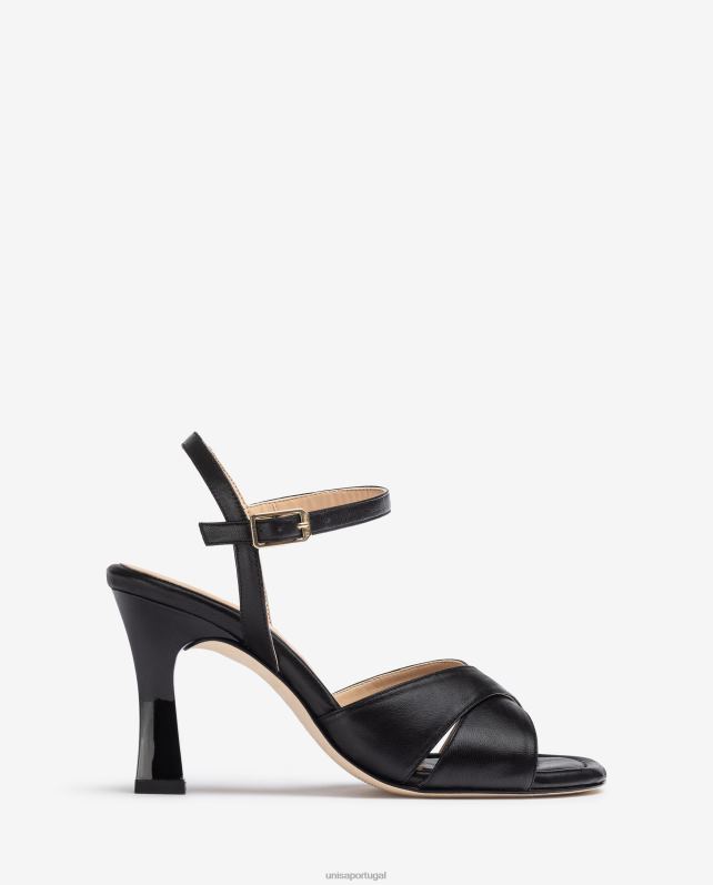 Unisa sandália tira cruzada mulheres 6V2Z6270 preto