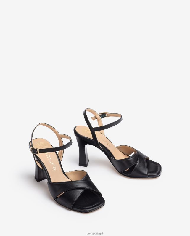 Unisa sandália tira cruzada mulheres 6V2Z6270 preto