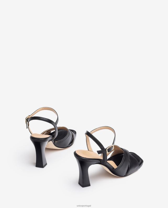 Unisa sandália tira cruzada mulheres 6V2Z6270 preto