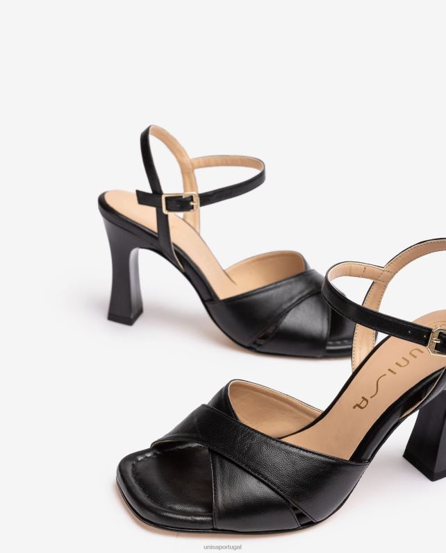 Unisa sandália tira cruzada mulheres 6V2Z6270 preto