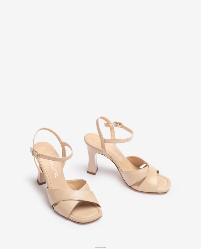 Unisa sandália tira cruzada mulheres 6V2Z6271 bege