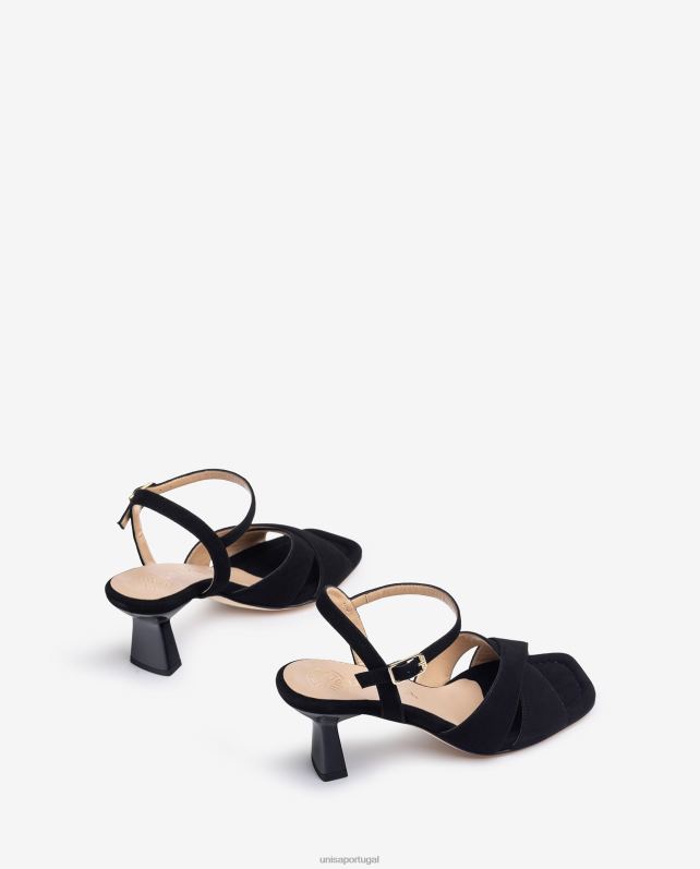Unisa sandália tira cruzada mulheres 6V2Z6312 preto