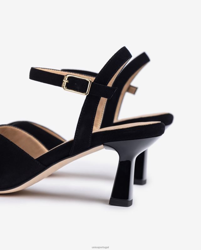 Unisa sandália tira cruzada mulheres 6V2Z6312 preto