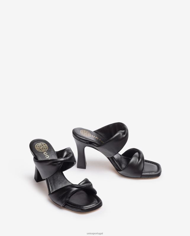 Unisa sandália tira torção mulheres 6V2Z6264 preto