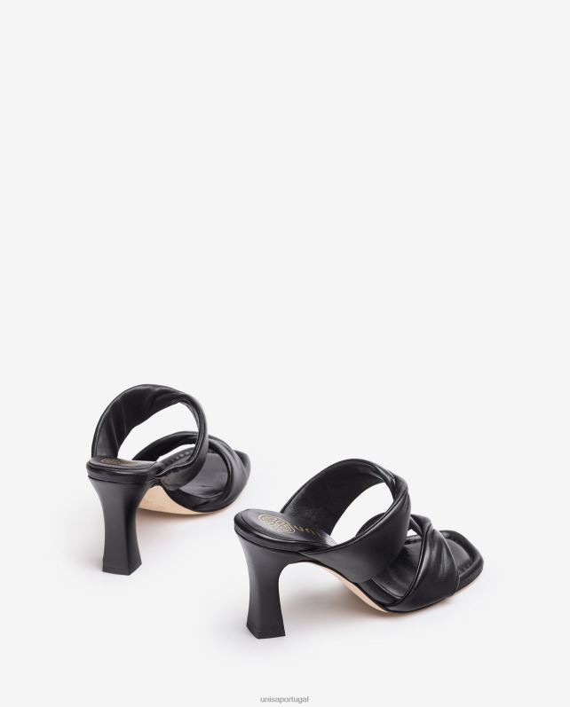 Unisa sandália tira torção mulheres 6V2Z6264 preto
