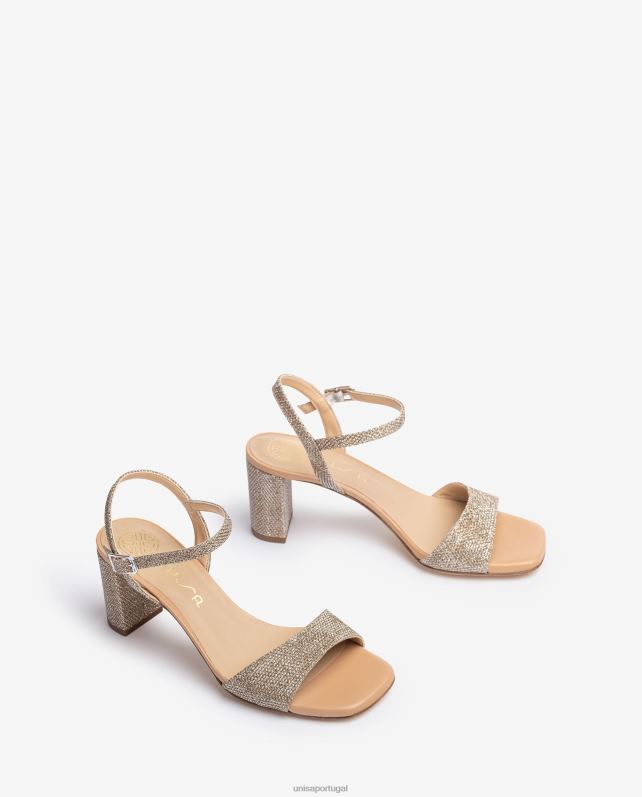 Unisa sandálias de dedo quadrado mulheres 6V2Z6393 bronze