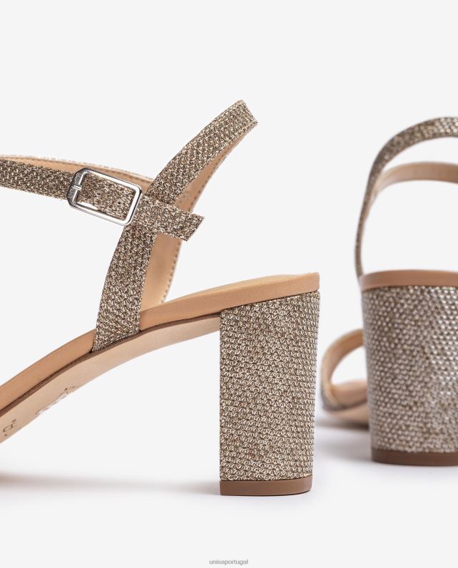 Unisa sandálias de dedo quadrado mulheres 6V2Z6393 bronze