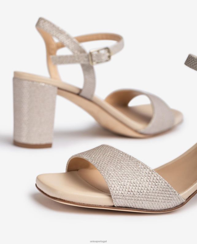 Unisa sandálias de dedo quadrado mulheres 6V2Z6394 ouro