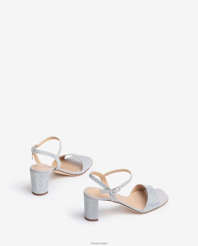 Unisa sandálias de dedo quadrado mulheres 6V2Z6395 prata