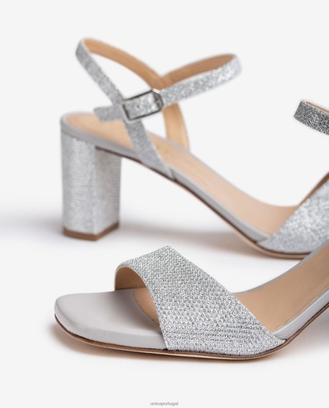 Unisa sandálias de dedo quadrado mulheres 6V2Z6395 prata
