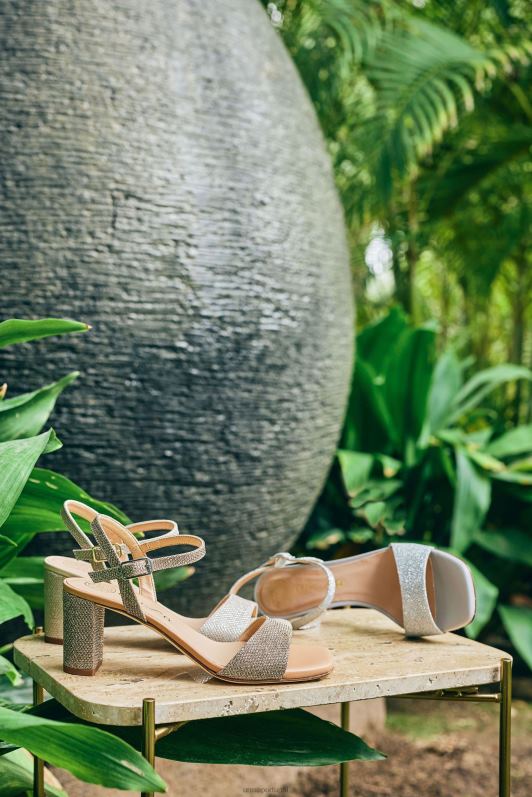 Unisa sandálias de dedo quadrado mulheres 6V2Z6395 prata