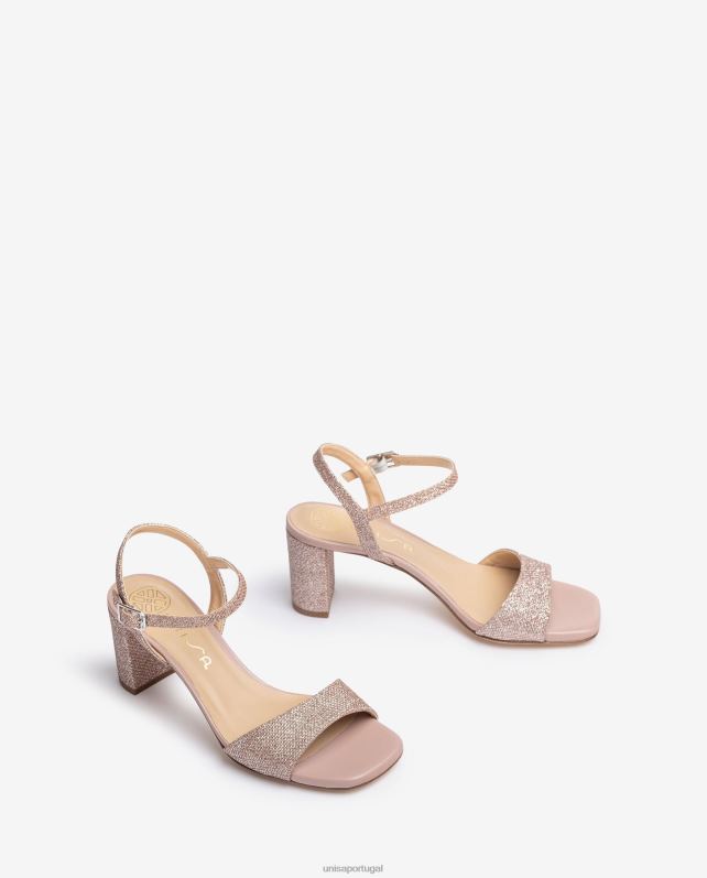 Unisa sandálias de dedo quadrado mulheres 6V2Z6396 rosa