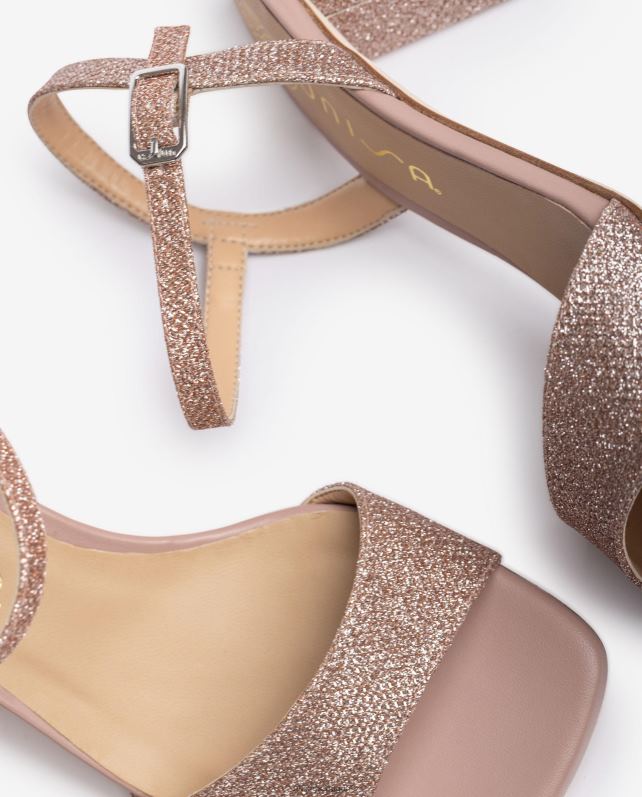 Unisa sandálias de dedo quadrado mulheres 6V2Z6396 rosa