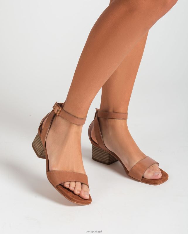 Unisa sandálias de salto largo mulheres 6V2Z6380 marrom