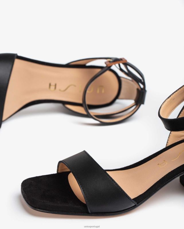 Unisa sandálias de salto largo mulheres 6V2Z6381 preto