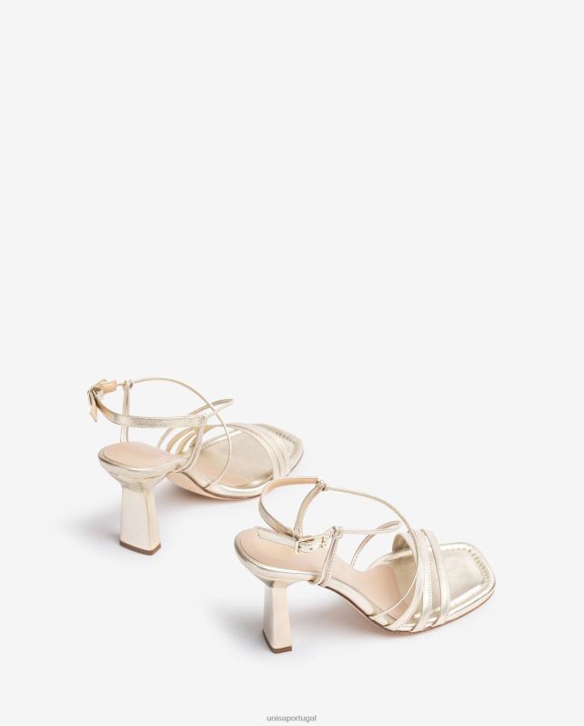 Unisa sandálias de tiras com efeito de metal mulheres 6V2Z6359 moda