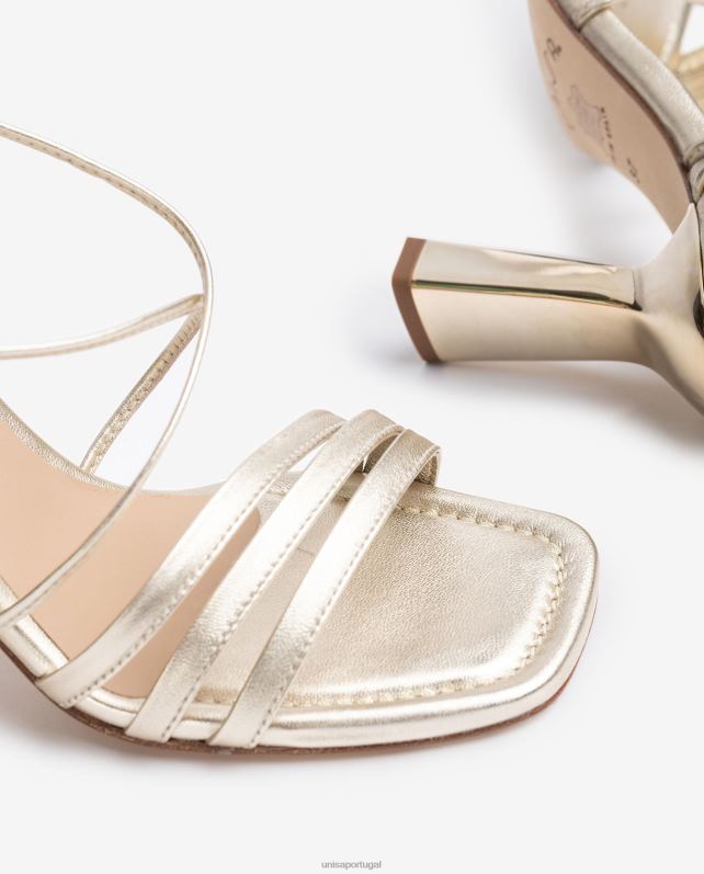 Unisa sandálias de tiras com efeito de metal mulheres 6V2Z6359 moda