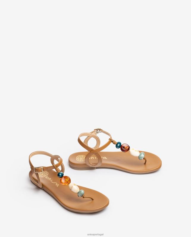 Unisa sandália biqueira com detalhe mulheres 6V2Z646 marrom