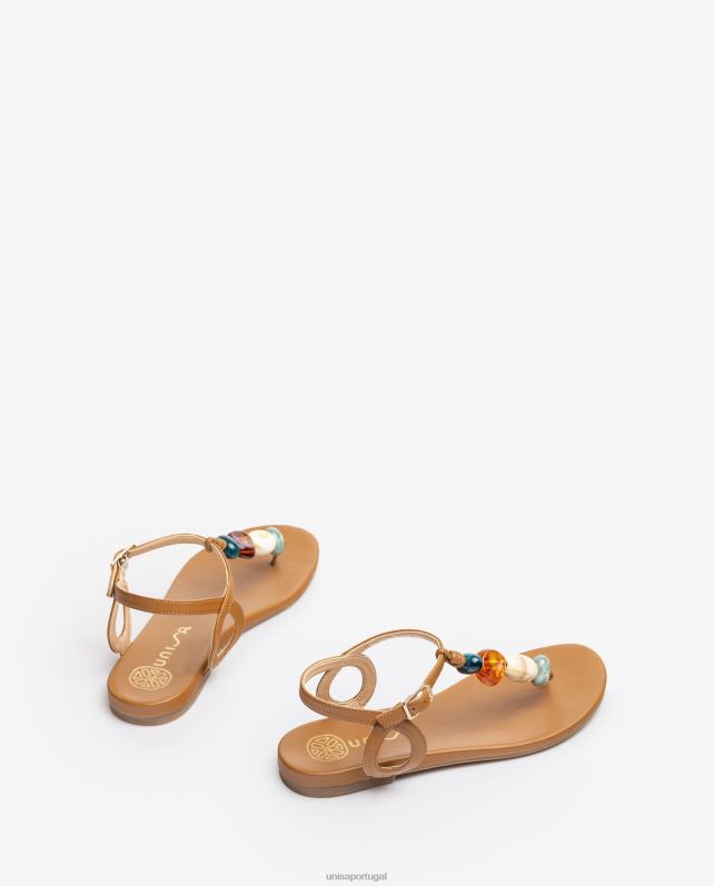 Unisa sandália biqueira com detalhe mulheres 6V2Z646 marrom