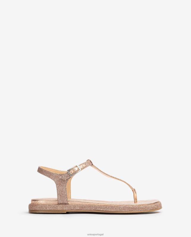 Unisa sandália biqueira em tecido brilhoso mulheres 6V2Z628 rosa