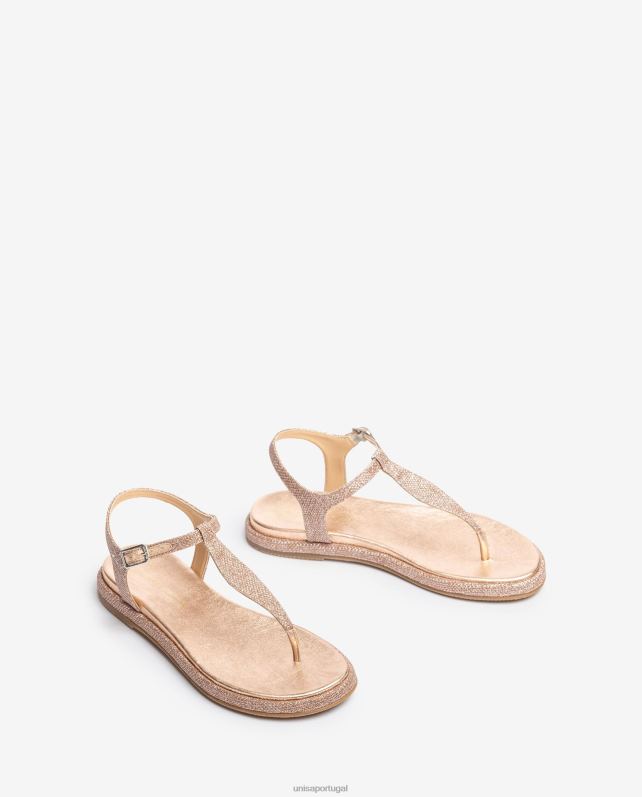 Unisa sandália biqueira em tecido brilhoso mulheres 6V2Z628 rosa