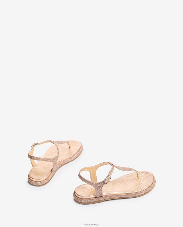 Unisa sandália biqueira em tecido brilhoso mulheres 6V2Z628 rosa