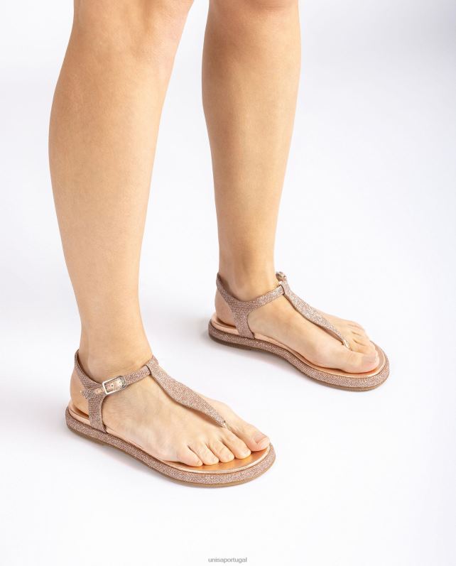 Unisa sandália biqueira em tecido brilhoso mulheres 6V2Z628 rosa