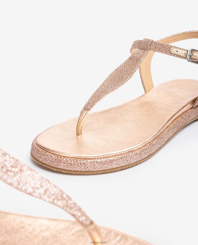 Unisa sandália biqueira em tecido brilhoso mulheres 6V2Z628 rosa