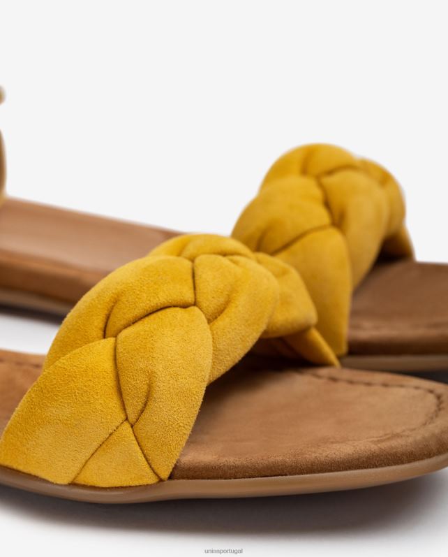 Unisa sandália com gáspea trançada mulheres 6V2Z6315 amarelo