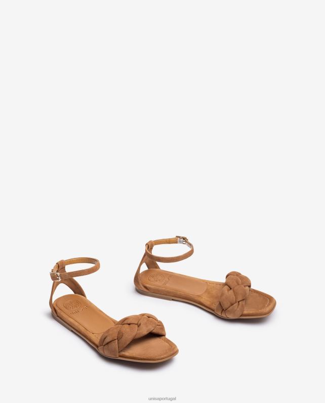 Unisa sandália com gáspea trançada mulheres 6V2Z6316 marrom