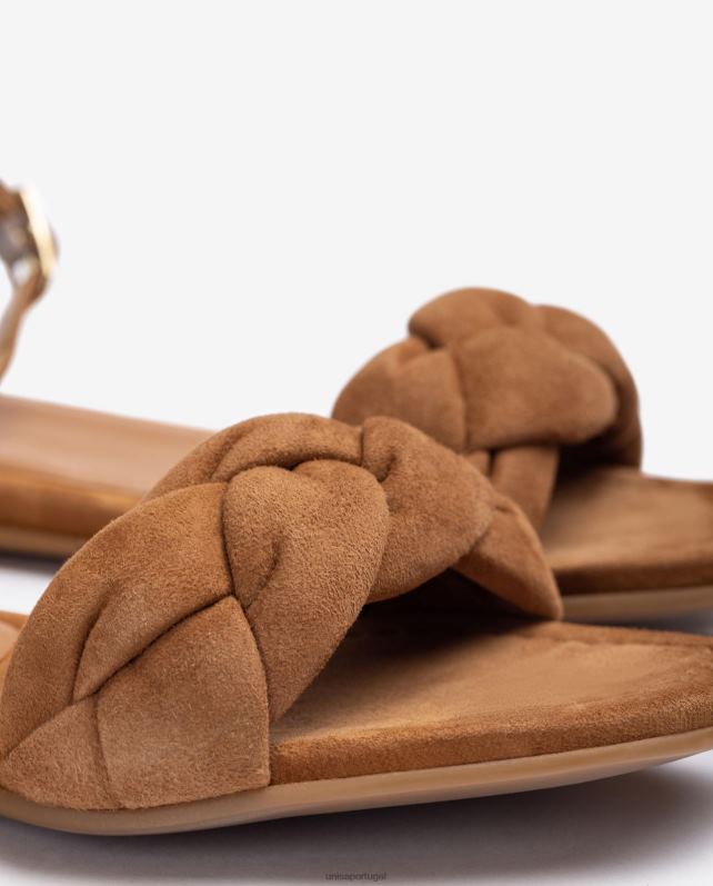 Unisa sandália com gáspea trançada mulheres 6V2Z6316 marrom